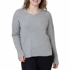 NEW Elle Long Sleeve V-neck Sweater | Grey